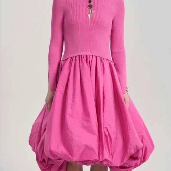 Aleeza Paris Dresses & Skirts - Elegant Designer Hot Pink Celeste Knit Bubble Dress